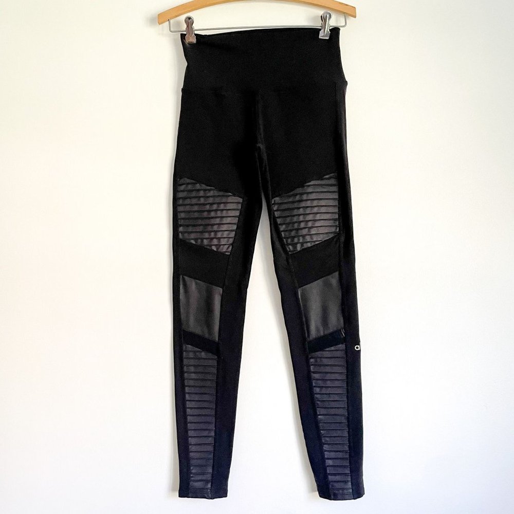 Alo Yoga Black High Waist Moto Leggings